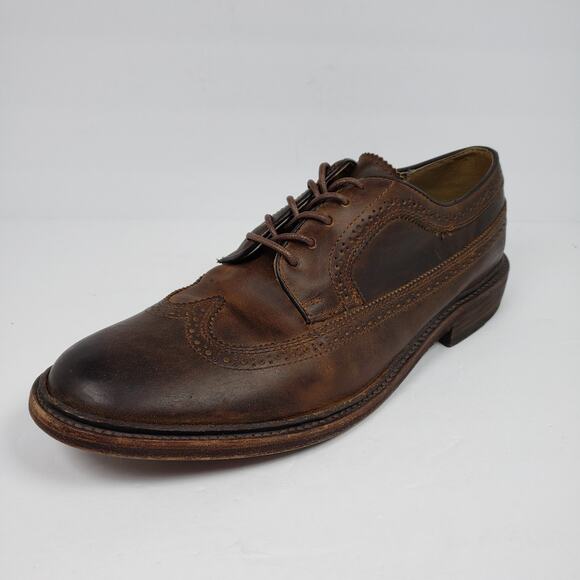 Frye James Mens Sz 11 D Brown Leather Formal Brogue Gunboat Wingtip Oxford Shoes main image 11